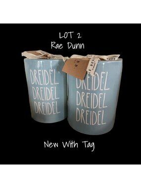 Rae Dunn Candle Dreidel Hanukkah Sugar Cookie Scent 13.2 ounce each Lot 2 New